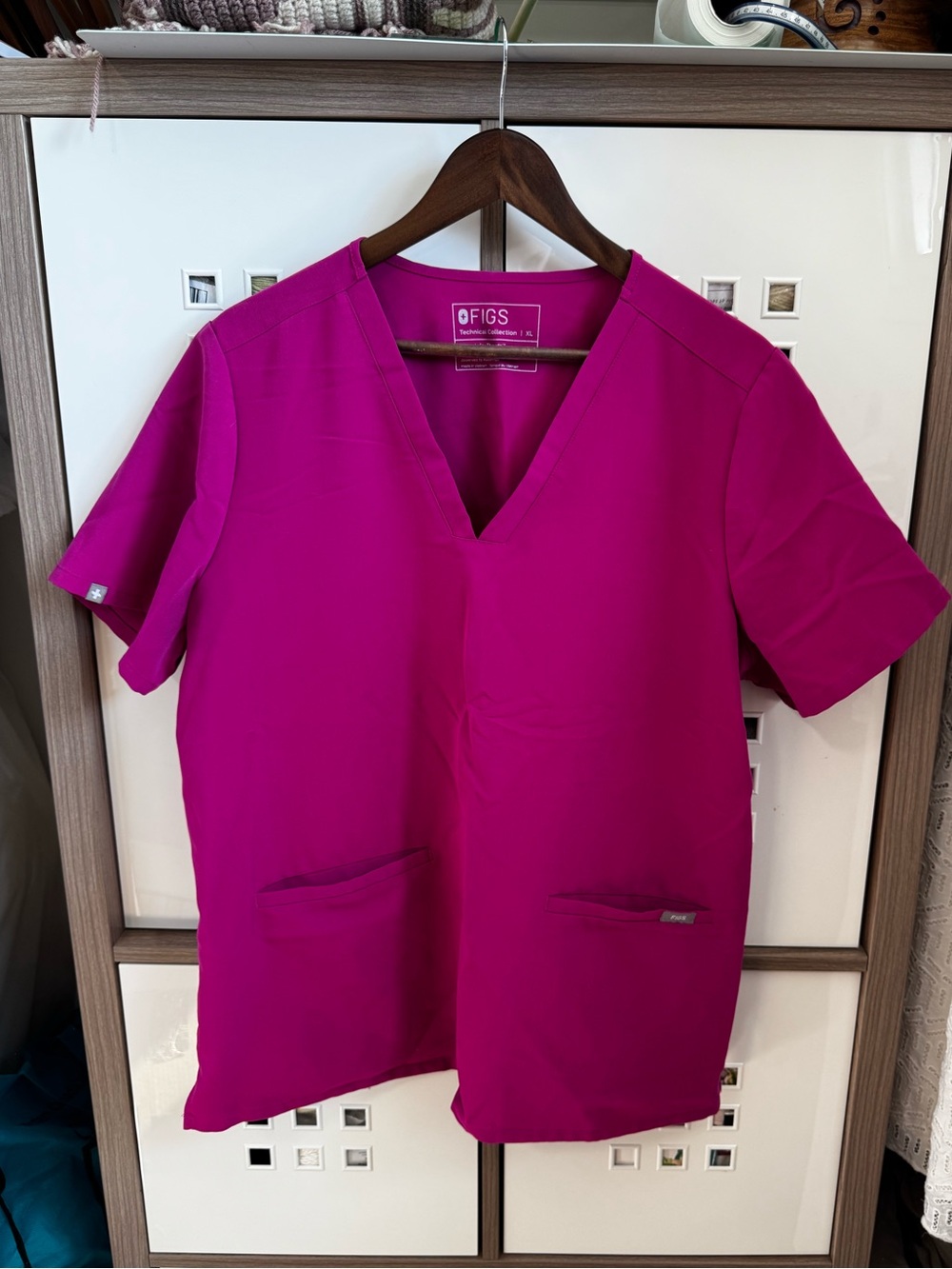 FIGS Magenta Scrub Top - Size XL